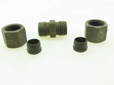 VOSS Steel Flareless Metric Straight Union Compression Fitting 8mm Tube LOT of 6