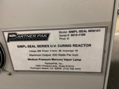 PARTNER MINI101 SIMPL-SEAL UV TUNNEL