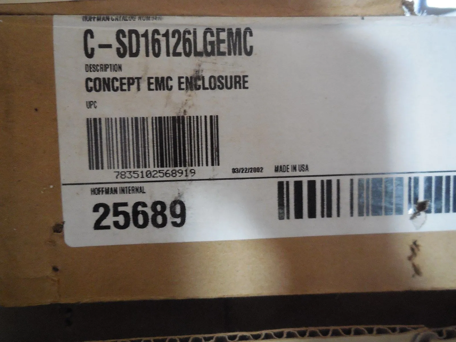 NEW HOFFMAN C-SD16126LGEMC WALL MOUNT ENCLOSURE CSD16126LGEMC
