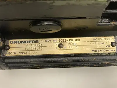 Used GRUNDFOS MG-80B2-19F100 Motors (misc) | Surplus Asset Holdings #1204772