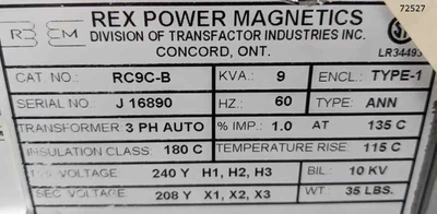 NEW REX POWER MAGNETICS RC9C-B