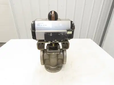 Flowserve B100D Pneumatic Actuator w/Positioner 3 way 2" Idurco Plug Valve