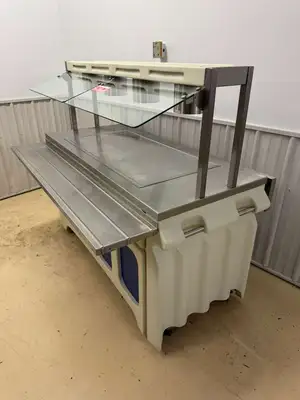 Used Galley Used Galley 69" Heated Top Buffet Table with Fold Down Shelves 120V 1380W Steam Tables (Food) Illinois US | Falcon Restaurant Supply #1375050