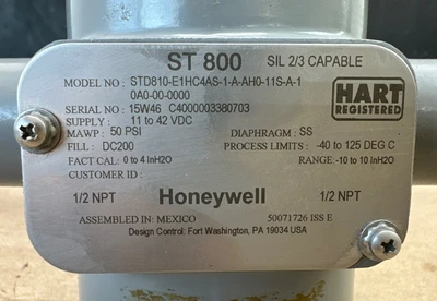 NEW Honeywell STD810-E1HC4AS-1-A-AH0-11S-A-1-0A0-00-0000