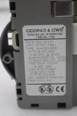 GIDDINGS & LEWIS M.1300.7372 R1 Input Module 24VDC SINK/SOURCE STOCK 642-D