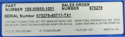 NEW MAGNETEK 195-50855-1001 CRANE REMOTE CONTROL TRANSMITTER XLTX 195508551001