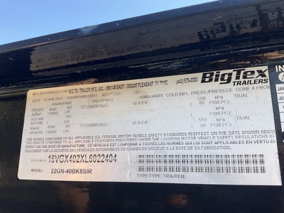 Used 2020 BIG TEX 22GN-40BK8SIR Gooseneck Cargo Trailers Michigan US | Miedema Asset Management Group #1579144