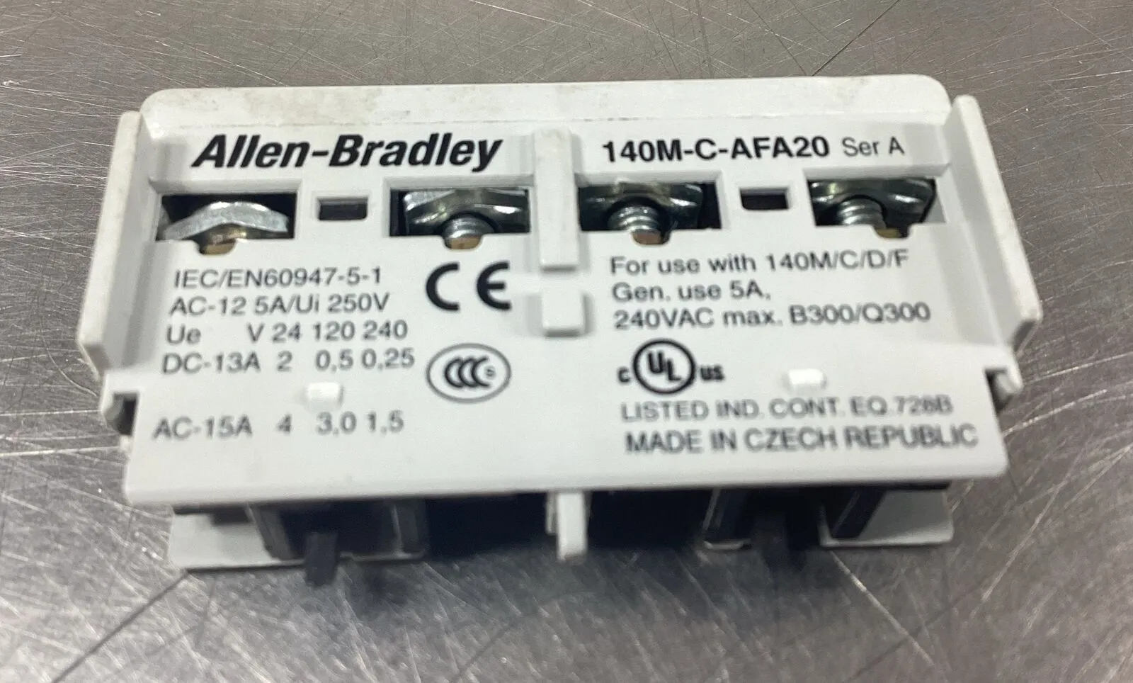 ALLEN BRADLEY 140M-C-AFA20 SERIES A CONTACT BLOCK 4-B-1