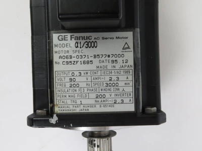 Used GE Fanuc A1/3000 Servo Motors California US | ANACAPA EQUIPMENT BROKERS, INC #1412049