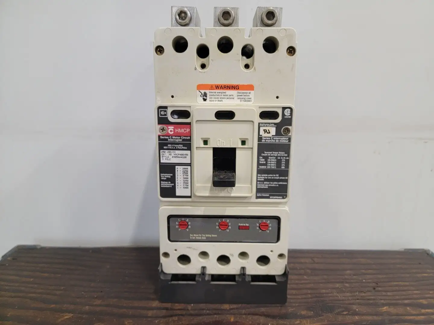 USED CUTLER-HAMMER HMCP400X5S