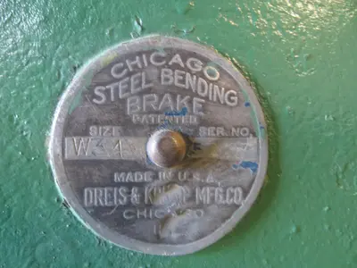 14 Ga x 4 ft. Chicago (DREIS & KRUMP) FINGER BRAKE MODEL W-34