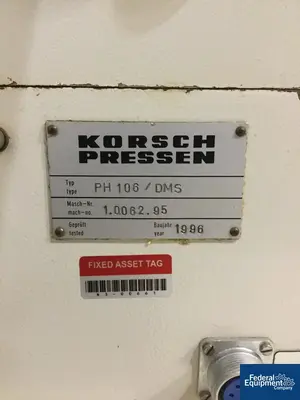 USED Korsch Korsch Tablet Press, Model PH106, 6 Station