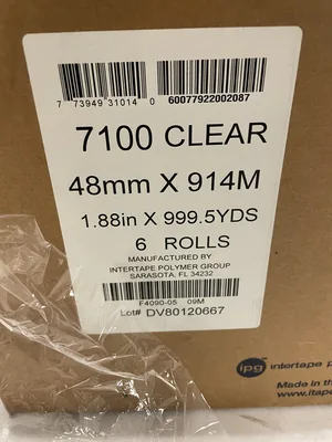 NEW Intertape 7100 Clear Carton Sealer Tape 48mm x 914M -NIB of 6