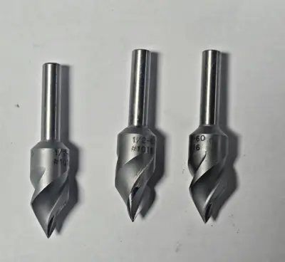 Schrillo 1/2" High Speed Steel Countersink 60 Degree #1016 USA Lot of 3