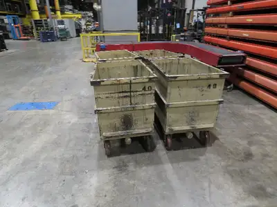 Portable Steel Hopper 1/2 Yard Tote Non-Tilt Towable Cart 36x24x27" Tan