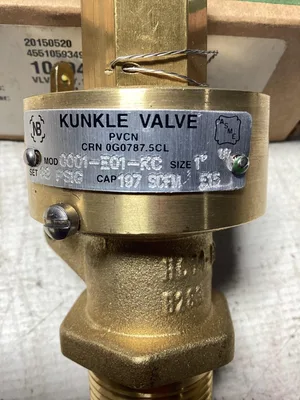 Kunkle 1in Brass Relief Valve; 0001-E01-KC-0068 -NIB