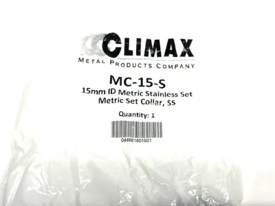 New | in-Stock Climax Stainless Steel Metric Set Collar 15mm ID Misc Industrial Equipment Michigan US | Maverick Industrial Sales #1463026