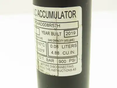 Parker ACP04AD008R57H Forklift Hydraulic Accumulator 900 PSI Off Hyster E80XN