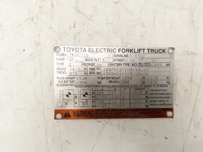 Toyota 7FBEU15 Electric Forklift Tilt Cylinder