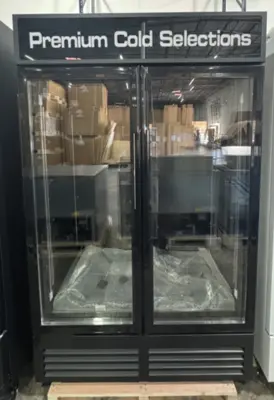 168-0002 AC-GDR47H 47” Glass 2 Door Self Contained Cooler