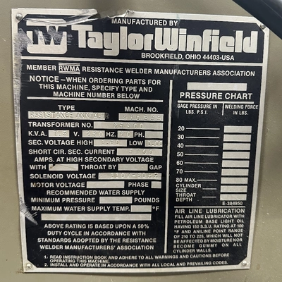 Taylor Winfield Resistance Annealer