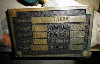 Ellerwerk 733 C perforate basket centrifuge, 316SS.