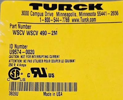 TURCK WSCV WKCV 490-2M Cordset. Loc5E-17