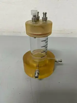 USED ACRYLIC 40ML VS1006-049 VESSEL W/ MULTIPLE .25" FITTINGS