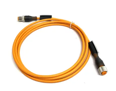 USED BELDEN, LUMBERG AUTOMATION CONNECTION CABLE M12 M TO F 4-PIN 2M