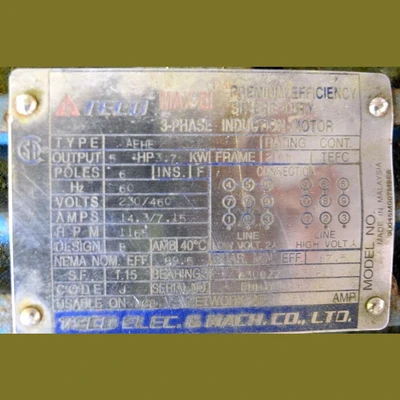 Teco 5 hp Electric Motor