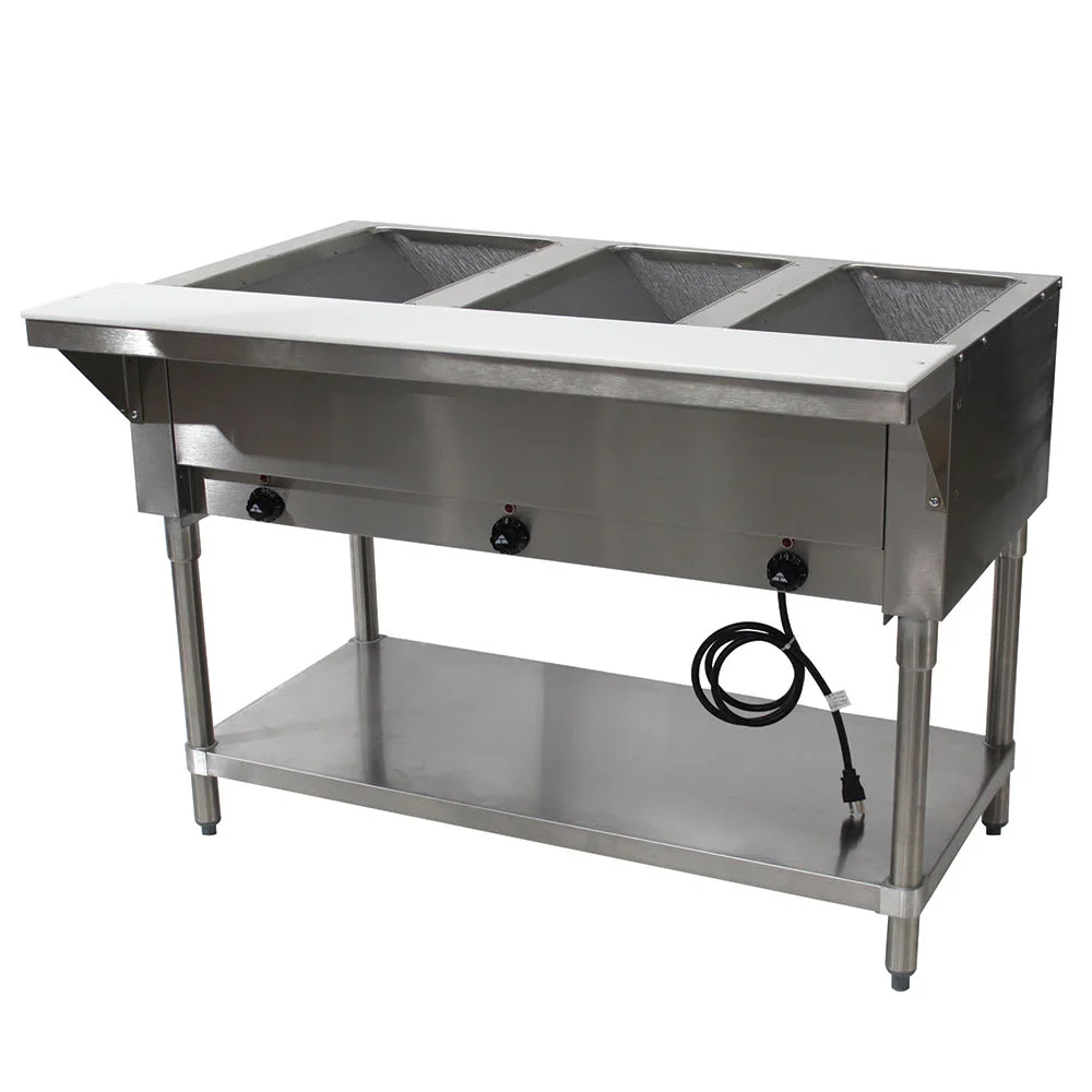 Advance Tabco HF-3E-240 47 1/8" Hot Food Table w/ (3) Wells & Carving Board, 208 240v/1ph