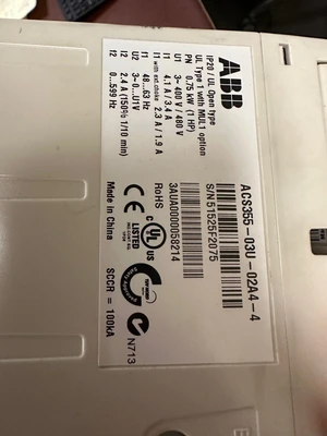 ABB ACS355-03U-02A4-4 1HP VARIABLE SPEED DRI