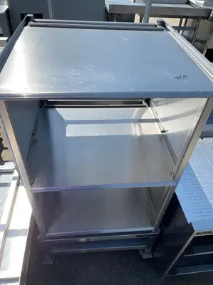 Used Wasserstrom Used 25" Wasserstrom Stainless Steel Storage Shelves with Caster Wheels - SS154 Racks/Shelving Illinois US | Falcon Restaurant Supply #1375941