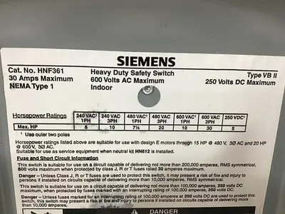 USED SIEMENS HNF361 VBII