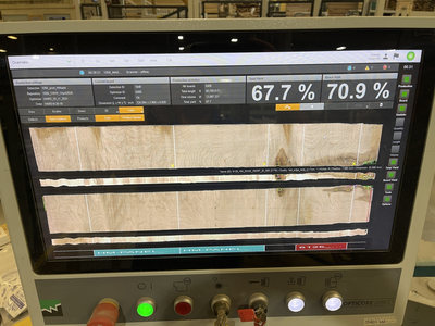 Weinig Optisaw System with Luxscan Combiscan and 3 Opticut 450 Quantum
