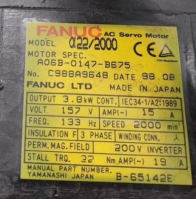 FANUC A06B-0147-B675 Tooling & Accessories, Motor | Machinery Central (8)