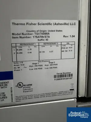 Thermo Fisher Scientific Thermo Fisher Scientific ULT Freezer, Model TSX70086A