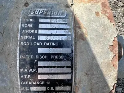 White Superior 6.5" x 5" Stroke 423CC 1650# Cylinder SN: 325692