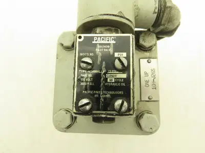 Pacific 10H-J26S Hydraulic Press Brake One Up Valve 3000 PSI P31 Solenoid 115V