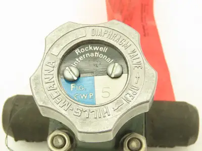 Rockwell Hanna 1/2" Diaphragm Pinch Valve Buttweld Fig CWP 5
