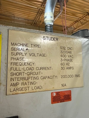 Used STUDER S32 CNC Universal Cylindrical Grinders Ontario CA | Aucto #1369823