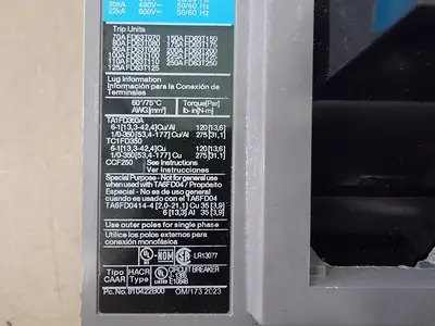 Used SIEMENS FD63F250 Switchgears British Columbia CA | Lenmark #238747