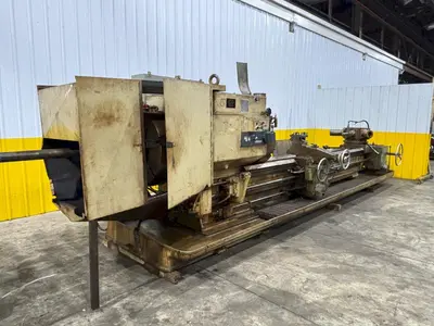 12.5" HOLLOW SPINDLE WARNER & SWASEY MODEL 4A (M-3580) SQUARE HEAD & 12' EXTENDED BED TURRET LATHE: YOBRO #24423