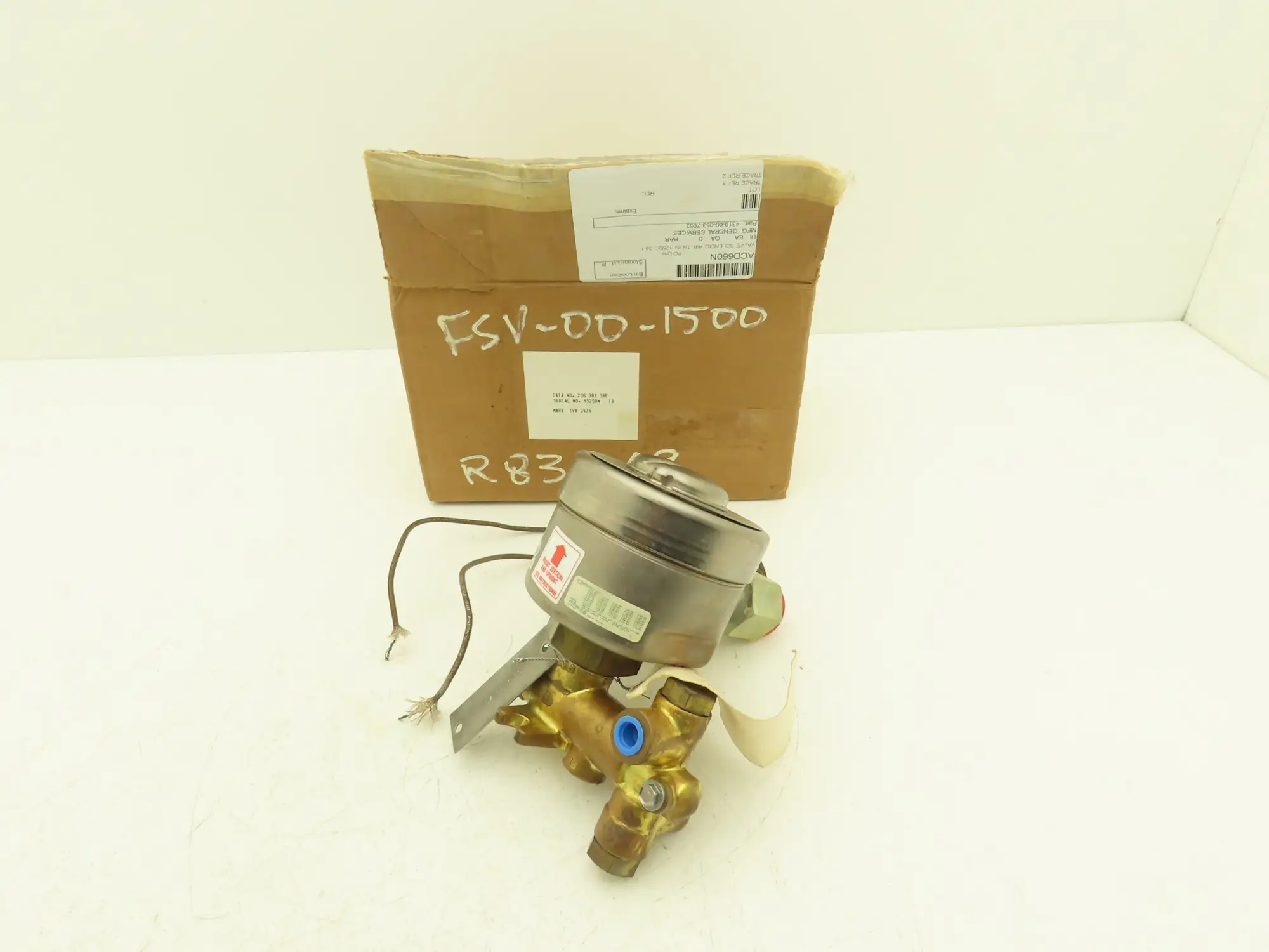 Asco Red Hat 206 381 3RF Pneumatic Brass Solenoid Valve 1/2"NPT 125VDC 150PSI