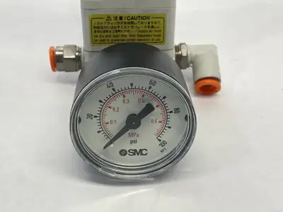 IR1020-N01B | SMC  Pneumatic Pressure Regulator w/ Pressure Gauge - Used