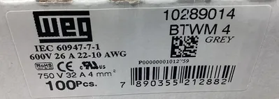 WEG 10289014 TERMINAL BLOCK BTWM 4 GREY (Box of 100) 4C-29