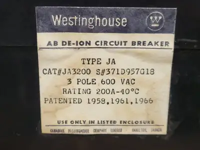 USED WESTINGHOUSE JA3200