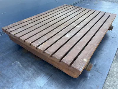 96" X 72" X 18" T-SLOTTED PORTABLE STEEL FLOOR LAYOUT PLATE: STOCK #16814