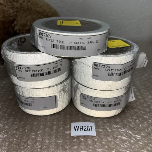 (4) 2” Silver Reflective Tape & (1) 1” P/N ?? Feet Per Roll?? .30lbs Per Roll
