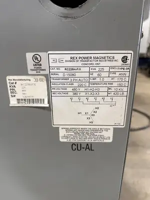 225 KVA 480V to 380V Auto Transformer